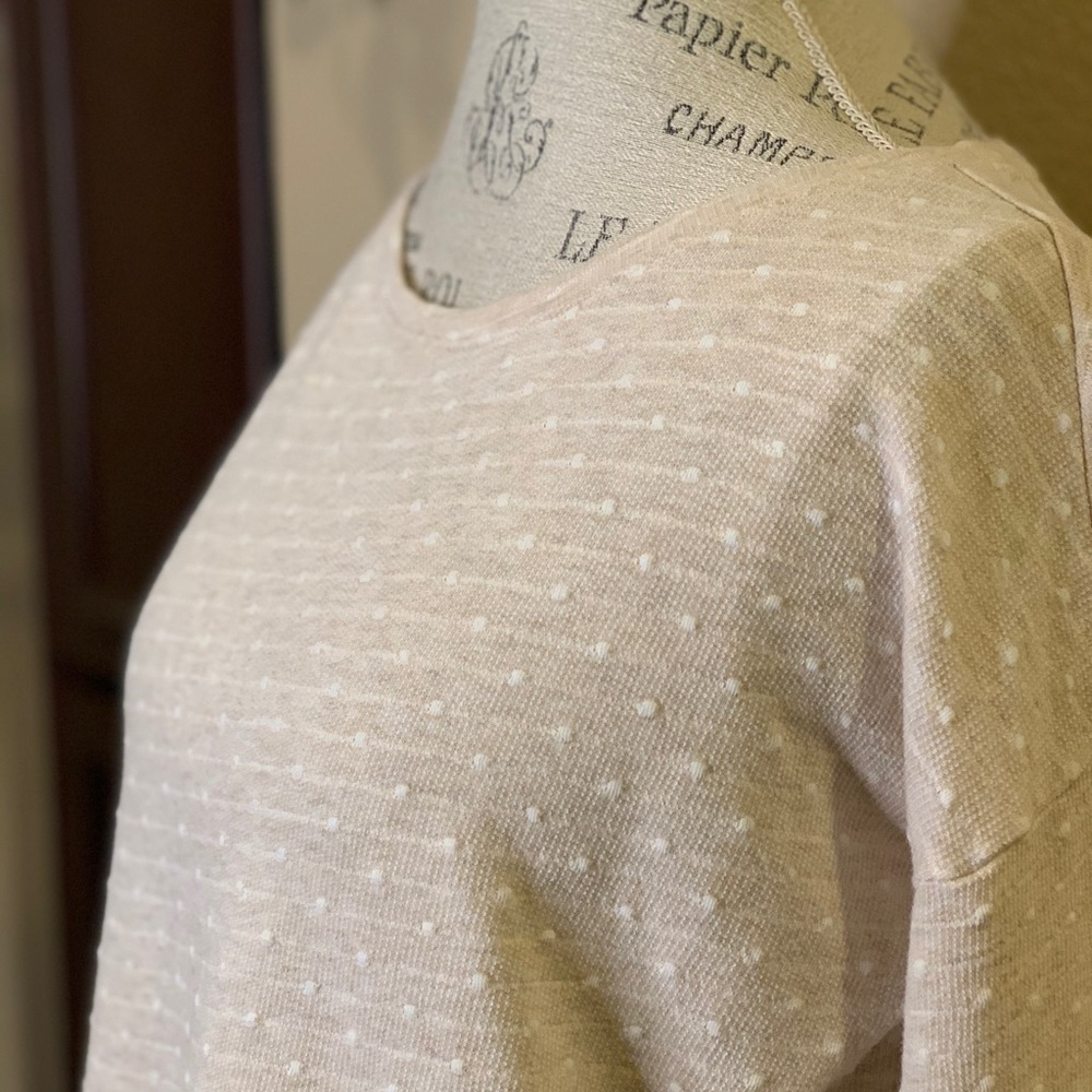 Lou & Grey ~ Cream And White Polka Dot Sweater - image 3